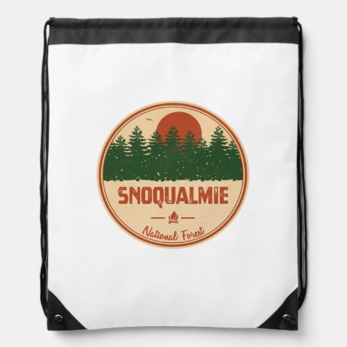 Snoqualmie National Forest Drawstring Bag