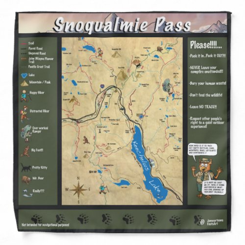 Snoqualmie pass map bandana