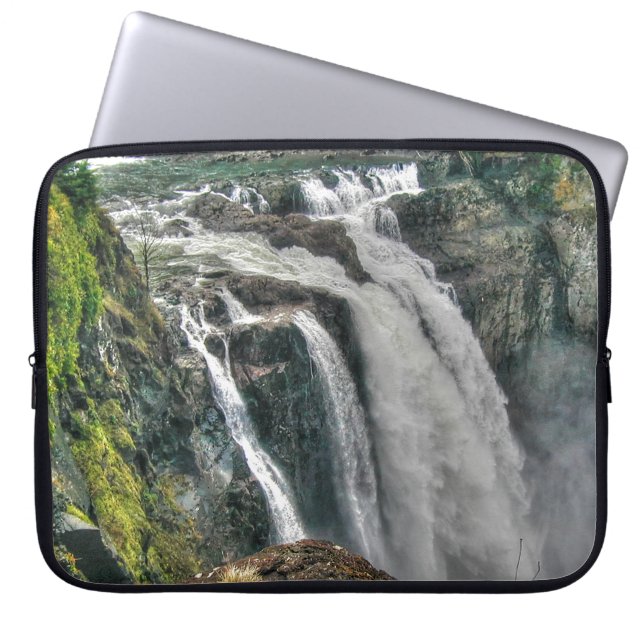 Snoqualmie River Falls Washington, US Nature Photo Laptop Sleeve (Front)