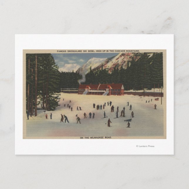 Snoqualmie Ski Area, WA - View of Ski Postcard (Front)