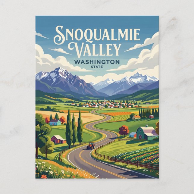 Snoqualmie Valley USA Postcard (Front)