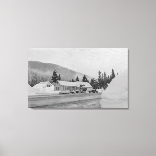 Snoqualmie WA _ Summit Inn Ski Area Photograph Canvas Print