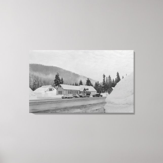 Snoqualmie, WA - Summit Inn Ski Area Photograph Canvas Print (Front)