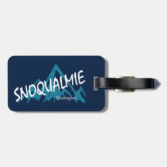 Snoqualmie Washington Mountains Luggage Tag (Back Horizontal)