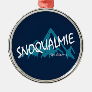 Snoqualmie Washington Mountains Metal Ornament