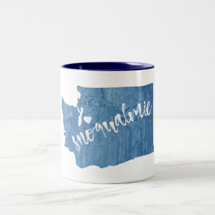Snoqualmie Washington Wood Grain Two-Tone Coffee Mug