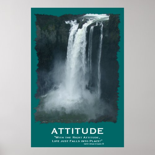 Snoqualmie Waterfall ATTITUDE Motivational Poster