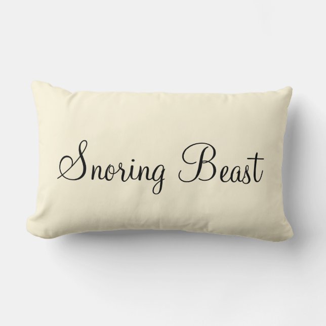 "Snoring Beast" Personalized Text Design Lumbar Pillow (Front)