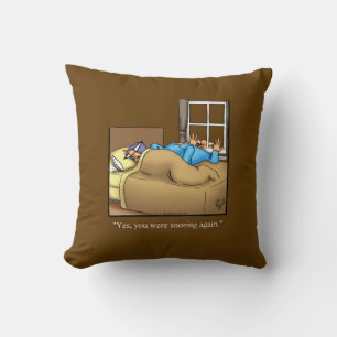 Snoring Humor Throw Pillow Gift