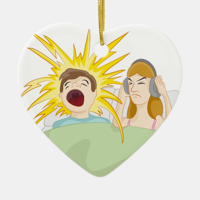 Snoring Husband Ceramic Ornament (Front)