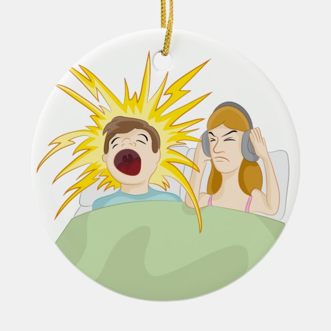 Snoring Husband Ceramic Ornament (Front)