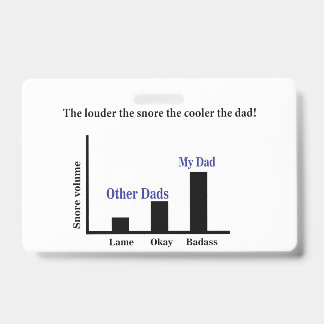 Snoring Kool Dad Fathers Day Greetings Card Badge