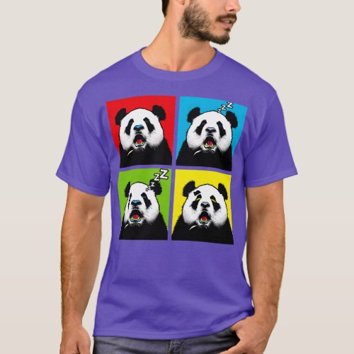 Snoring Panda Funny Panda Art T_Shirt