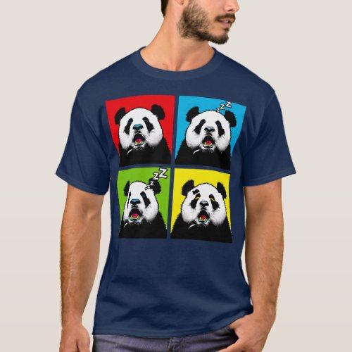 Snoring Panda Funny Panda Art T_Shirt