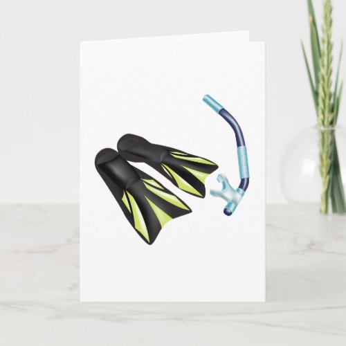 Snorkel And Flippers Greeting Cards