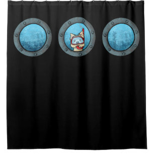 Snorkel Cairn Porthole Shower Curtain