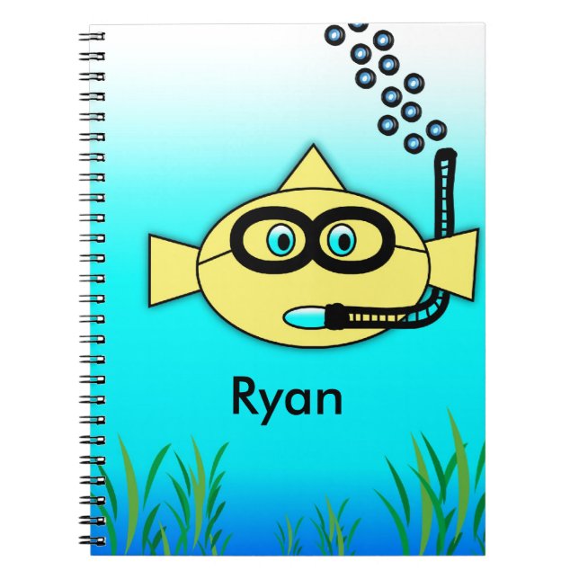 Snorkel Fish with Name Notebook (Front)