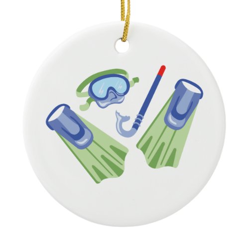 Snorkel &amp; Flippers Ceramic Ornament