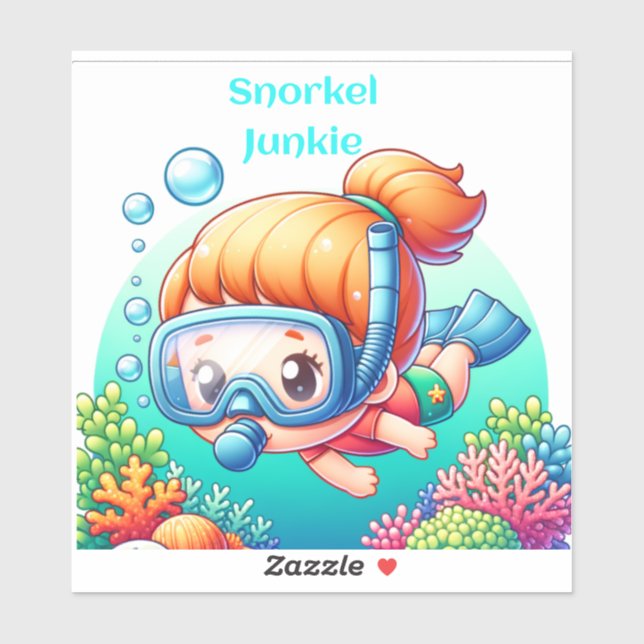 Snorkel junkie sticker (Sheet)
