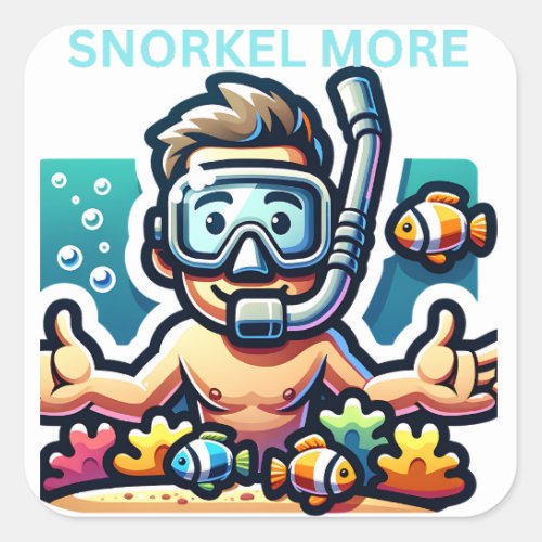 Snorkel More Square Sticker