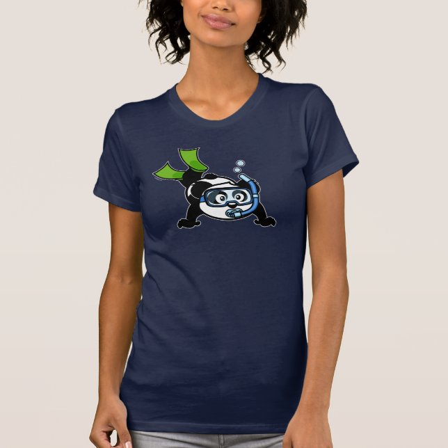 Snorkel Panda (dark shirts) T-Shirt (Front)