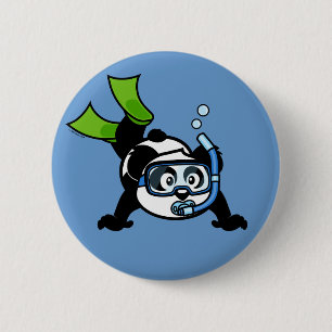 Snorkel Panda Pinback Button