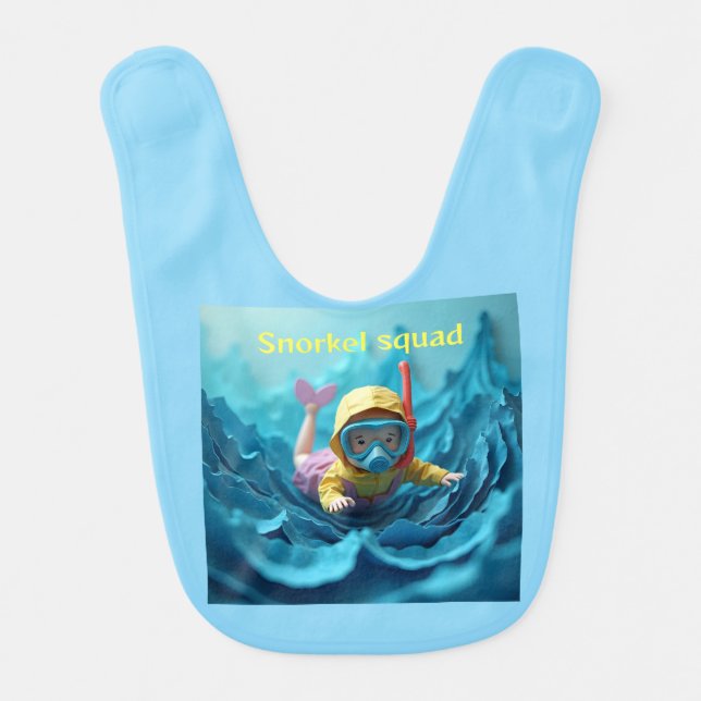 Snorkel squad baby bib (Front)