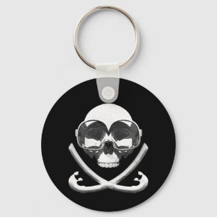 Snorkeling and Scuba Diving Pirate Skull Flag Keychain