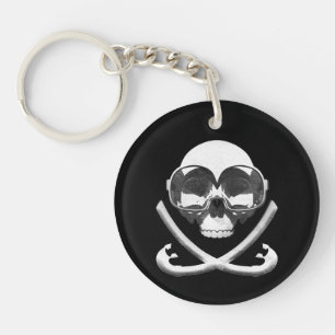 Snorkeling and Scuba Diving Pirate Skull Flag Keychain