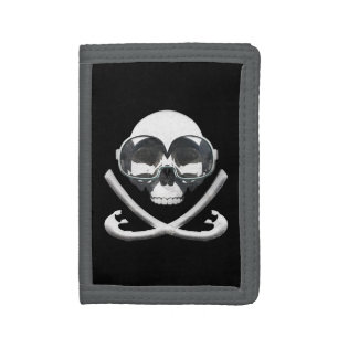 Snorkeling and Scuba Diving Pirate Skull Trifold Wallet