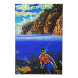Snorkeling at Black Rock  Faux Canvas Print