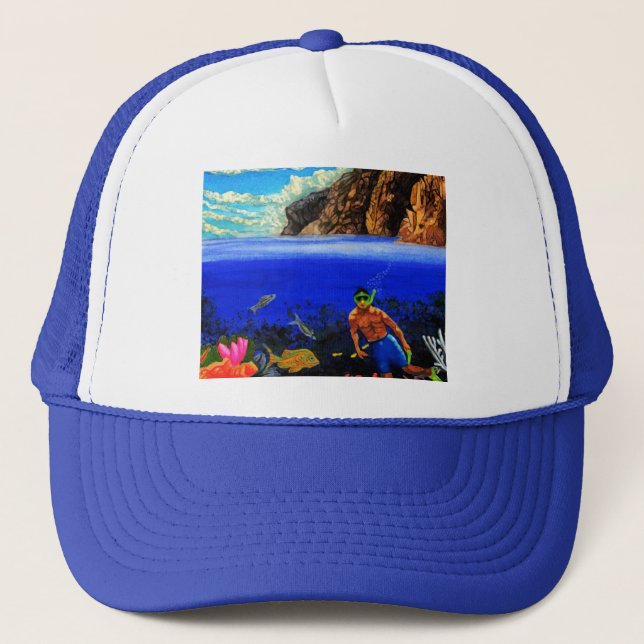 Snorkeling at Black Rock Trucker Hat (Front)