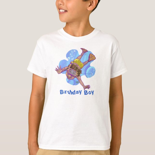 Snorkeling Birthday Boy Light T-Shirt (Front)