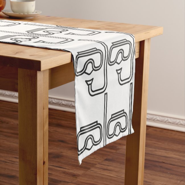 Snorkeling Black and White Pattern Table Runner