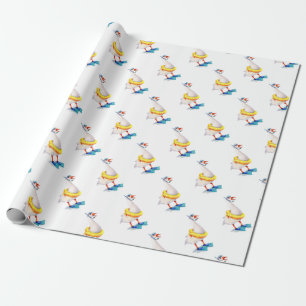 Snorkeling Canada Goose in Flippers and Swim Ring Wrapping Paper