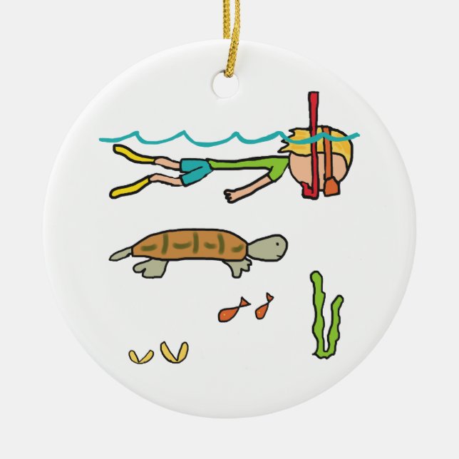 Snorkeling Ceramic Ornament (Front)