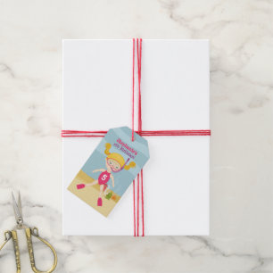 Snorkeling Girl Beach Party Gift Tags