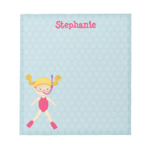 Snorkeling Girl Beach Party Notepad