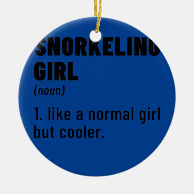 Snorkeling Girl Noun Definition Diver Scuba Ceramic Ornament (Front)