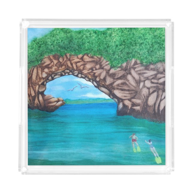 Snorkeling in Paradise  Acrylic Tray (Front)