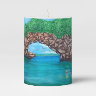 Snorkeling in Paradise Pillar Candle