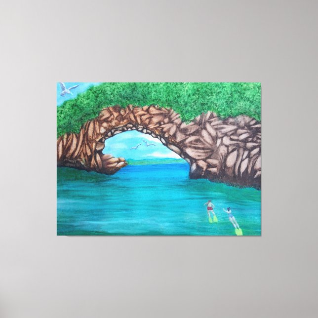 Snorkeling in Paradise Stretched Canvas Print (Front)