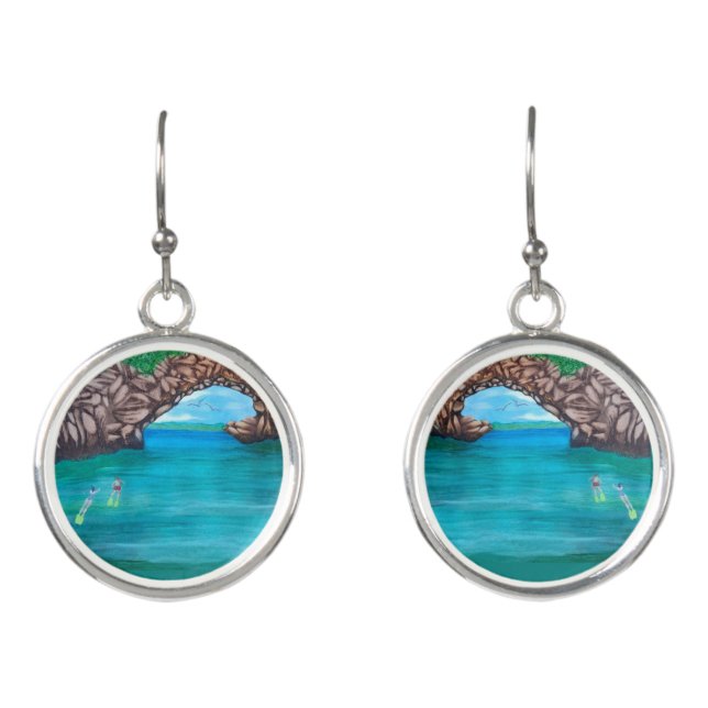 Snorkeling in Wonderland Earrings (Front)