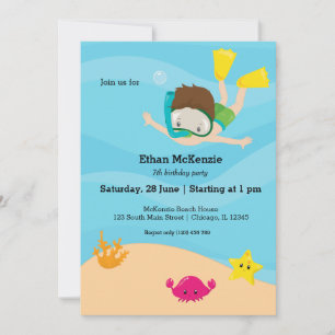 Snorkeling party invitation