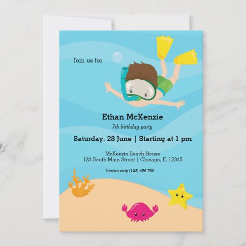 Snorkeling party invitation