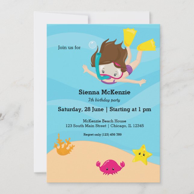 Snorkeling party invitation (Front)