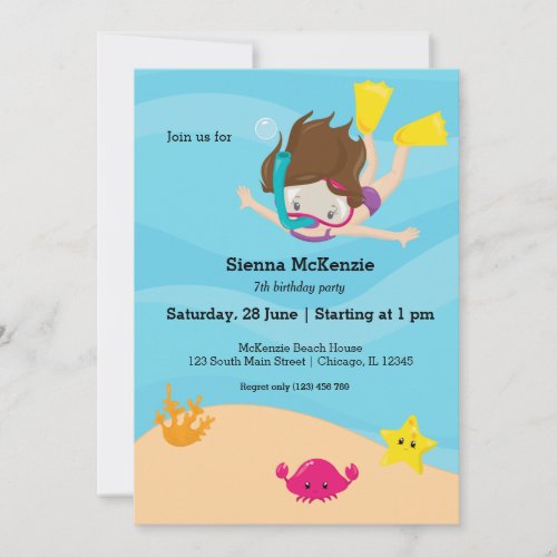 Snorkeling party invitation