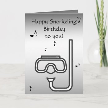 Snorkeling Silver Singing Birthday Card by Bebops at Zazzle