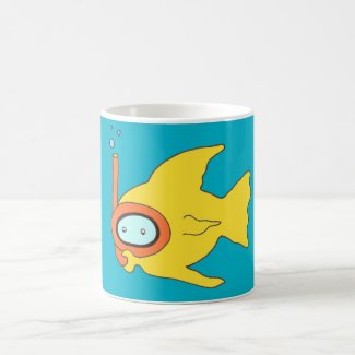 Snorkeling Swimming Yellow Fish Coffee Mug