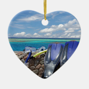 snorkeling tools ceramic ornament
